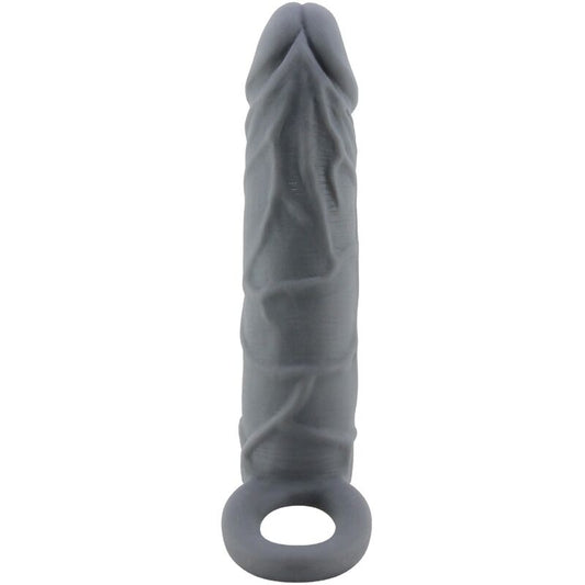 Pretty Love - Manchon De Pénis En Peau Réaliste Gris Foncé - PRETTY LOVE | sextoys, jouets sexuels pour hommes, accessoires de pénis, couvre-pénis avec extension | Dimensions : 118