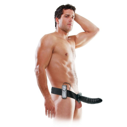Fetish Fantasy Series - 19 Cm Vibrant Creux Strap-On Noir - FETISH FANTASY SERIES | sextoys, jouets sexuels pour hommes, accessoires de pénis, extenseur de pénis avec harnais | Dimensions : 417