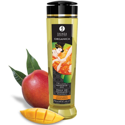 Shunga - Huile De Massage Bio Mango 240 Ml - SHUNGA OILS | pharmacie, pour les massages, huiles aromatisées | Dimensions : 262