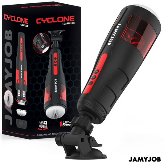 Jamyjob - Masturbateur Vagin Automatique Cyclone 10 Modes De Rotation Et De Poussée - JAMYJOB | sextoys, jouets sexuels pour hommes, vagins avec vibration | Dimensions : 888