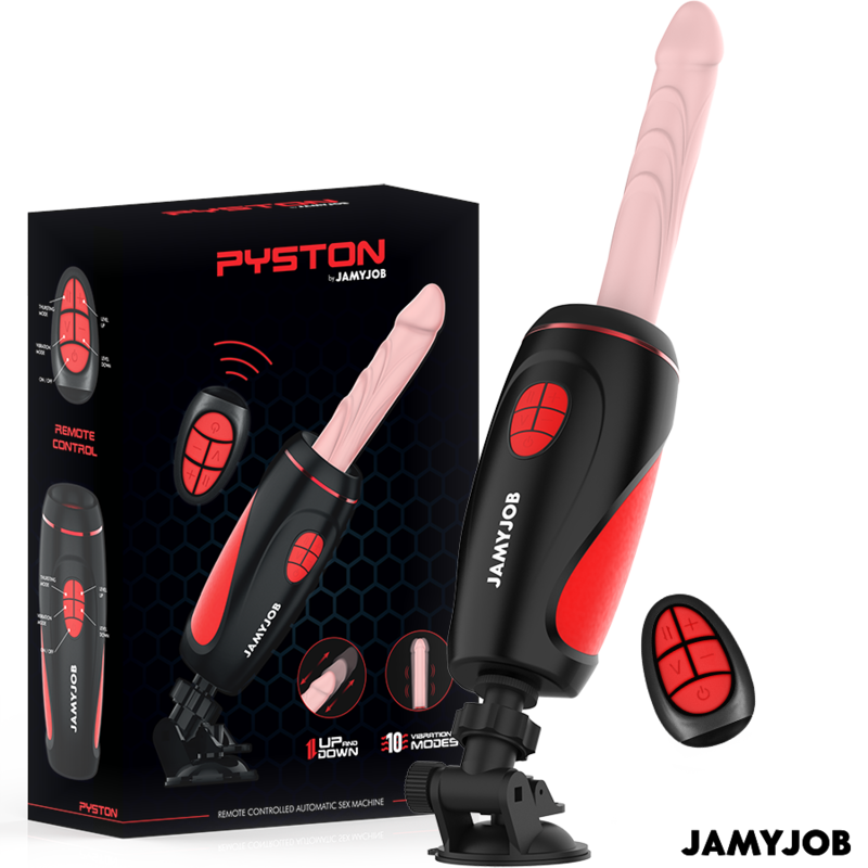 Jamyjob - Masturbateur Automatique Pyston Base Avec Dildo À Télécommande - JAMYJOB | sextoys, vibrateurs, vibromasseurs réalistes | Dimensions : 1188