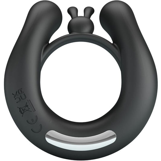 Pretty Love - Anneau Vibrant Dahlia + Stimulateur De Clitoris 12 Vibrations Noir