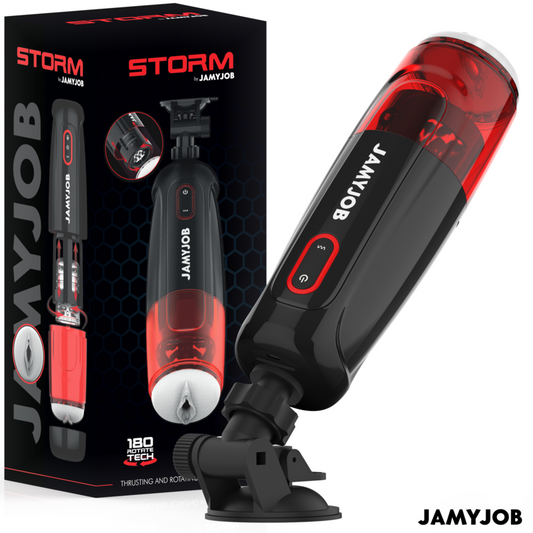 Jamyjob - Masturbateur Vagin Automatique Storm 10 Modes De Rotation Et De Poussée - JAMYJOB | sextoys, jouets sexuels pour hommes, vagins avec vibration | Dimensions : 960