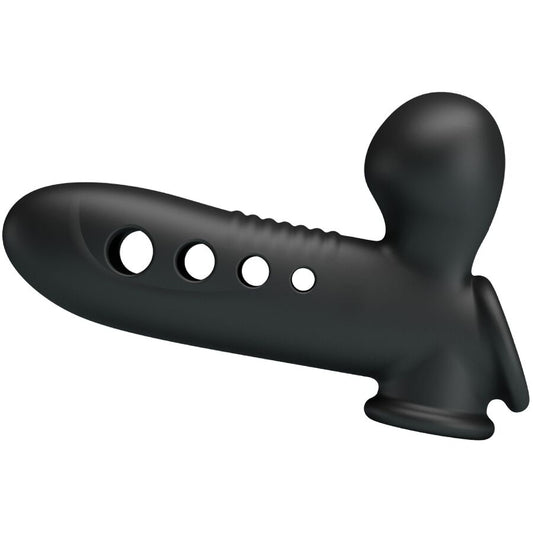 Pretty Love - Manchon Pénis Crane Avec Airbag Noir - PRETTY LOVE | sextoys, jouets sexuels pour hommes, accessoires de pénis, couvre-pénis avec extension | Dimensions : 248