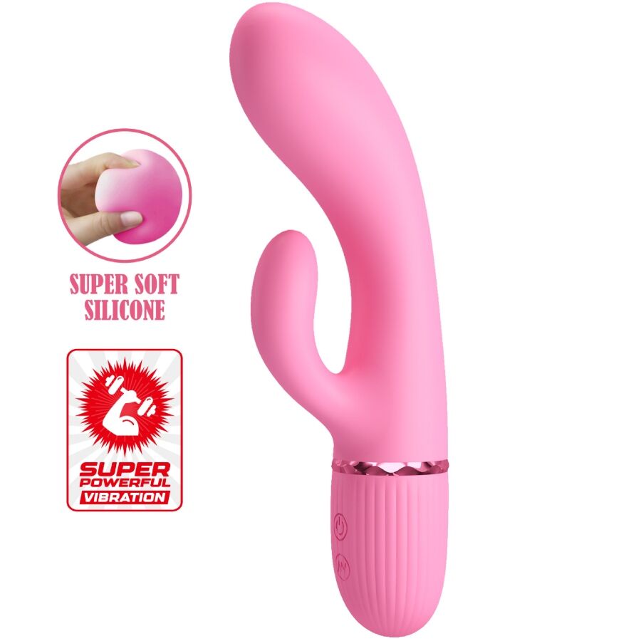 Pretty Love - Vibrateur Marski Rabbit & Point G Rose - PRETTY LOVE FLIRTATION | sextoys, vibrateurs, vibrateurs de lapin | Dimensions : 428