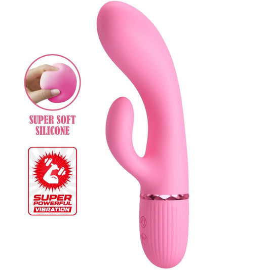 Pretty Love - Vibrateur Marski Rabbit & Point G Rose - PRETTY LOVE FLIRTATION | sextoys, vibrateurs, vibrateurs de lapin | Dimensions : 428