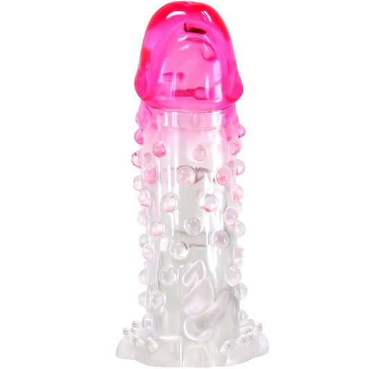 Pretty Love - Gaine D'Agrandissement Réaliste Wilford Avec Pénis En Relief Rose - PRETTY LOVE | sextoys, jouets sexuels pour hommes, accessoires de pénis, couvre-pénis avec extension | Dimensions : 108
