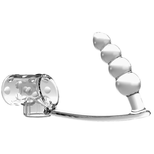 Pretty Love - Manchon Pénis Avec Plug Anal Transparent - PRETTY LOVE MALE | sextoys, jouets sexuels pour hommes, accessoires de pénis, manchons péniens sans extension | Dimensions : 92