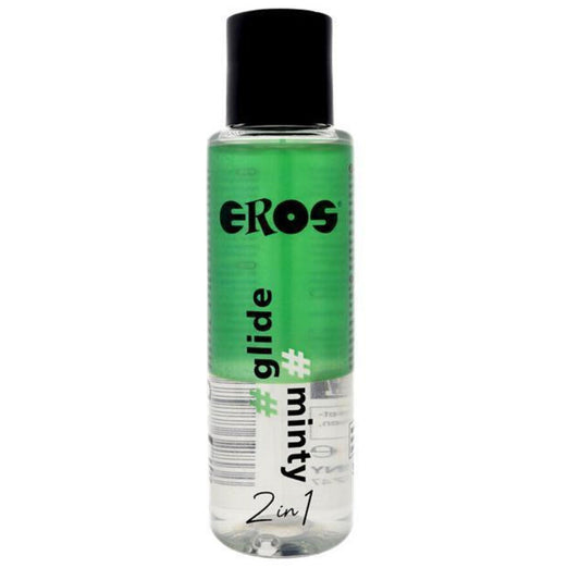 Eros - Lubrifiant "2 En 1" Glide Menthe À Base De Silicone 100 Ml - EROS CLASSIC LINE | pharmacie, lubrifiants, effet froid | Dimensions : 112