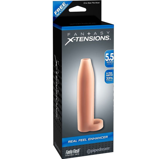 Fantasy X- Tensions - Améliorateur De Sentiment Réel M - FANTASY X-TENSIONS | sextoys, jouets sexuels pour hommes, accessoires de pénis, couvre-pénis avec extension | Dimensions : 94