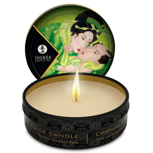 Shunga - Mini Caresse À La Bougie De Massage T Vert 30 Ml - SHUNGA CANDLES | pharmacie, pour les massages, bougies de massage | Dimensions : 52