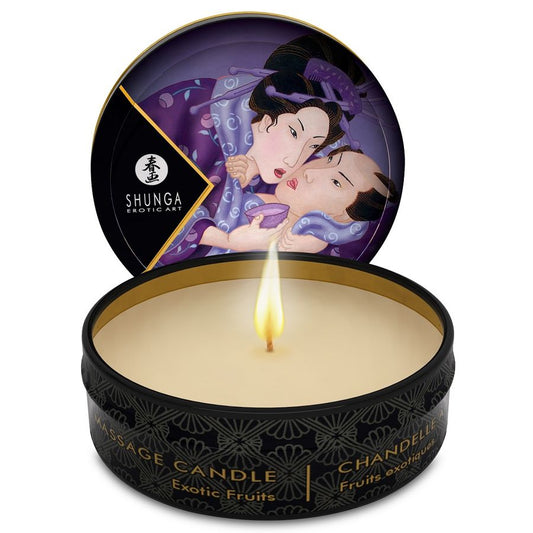 Shunga - Mini Caress By Candelight Bougie De Massage Fruits Exotiques 30 Ml - SHUNGA CANDLES | pharmacie, pour les massages, bougies de massage | Dimensions : 52