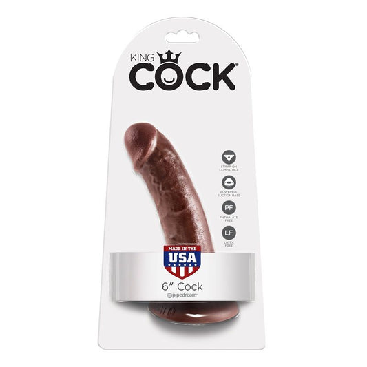 King Cock 6" Pénis Marron 15,2 Cm