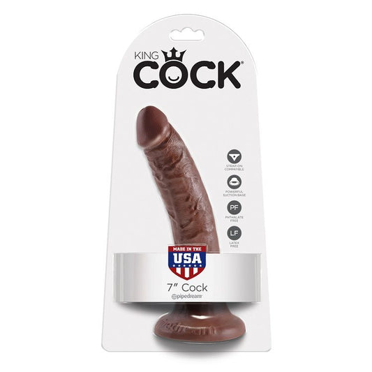 King Cock - 7 Gode Chocolat 17.8 Cm - KING COCK | sextoys, godes sans vibration, pénis réalistes | Dimensions : 227