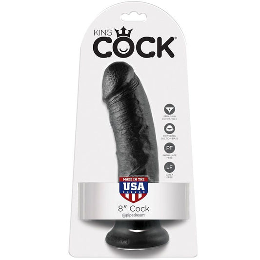King Cock - 8 Gode Noir 20.3 Cm - KING COCK | sextoys, godes sans vibration, pénis réalistes | Dimensions : 366