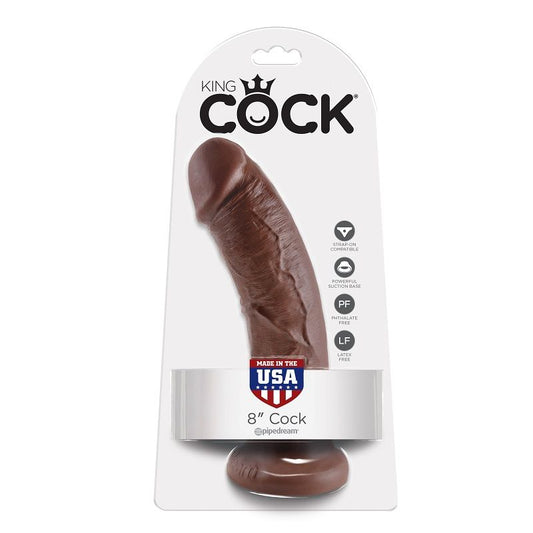 King Cock - 8 Gode Marron 20.3 Cm - KING COCK | sextoys, godes sans vibration, pénis réalistes | Dimensions : 366