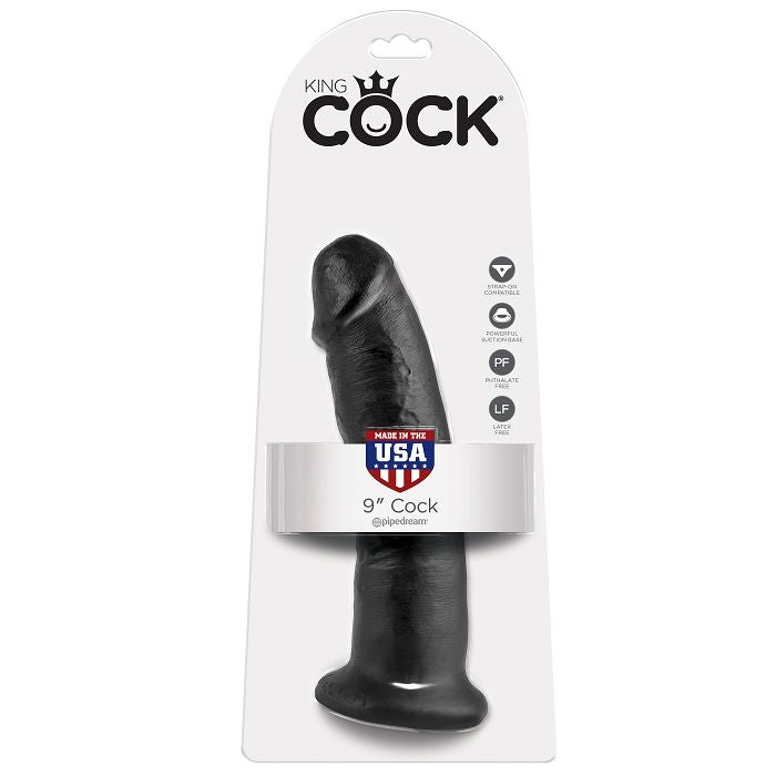 King Cock - 9 Gode Noir 22.9 Cm - KING COCK | sextoys, godes sans vibration, pénis réalistes | Dimensions : 510
