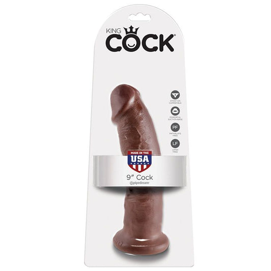 King Cock - 9 Gode Marron 22.9 Cm - KING COCK | sextoys, godes sans vibration, pénis réalistes | Dimensions : 513