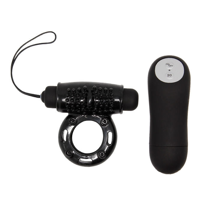 Baile - Anneau De Télécommande Noir 20V - BAILE FOR HIM | sextoys, jouets sexuels pour hommes, accessoires de pénis, anneaux de pénis, cockring avec vibration | Dimensions : 65