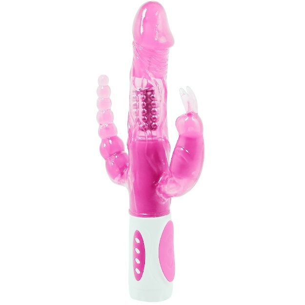 Baile - Pretty Bunny Triple Vibrateur Rotateur - BAILE ROTATIONS | sextoys, vibrateurs, rotateurs vibrants | Dimensions : 200