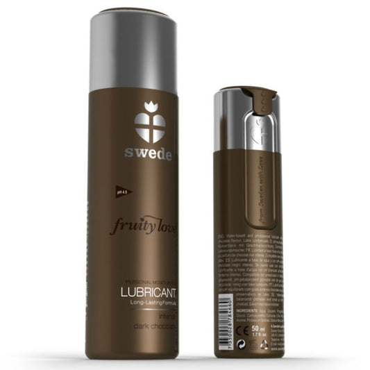 Swede - Fruity Love Lubrifiant Chocolat Noir 50 Ml - SWEDE | pharmacie, lubrifiants, aux saveurs délicieuses | Dimensions : 78