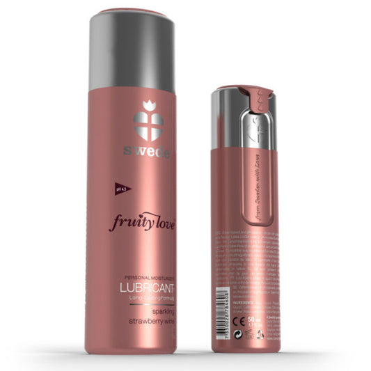 Swede - Fruity Love Lubrifiant Vin Mousseux Fraise 50 Ml - SWEDE | pharmacie, lubrifiants, aux saveurs délicieuses | Dimensions : 78