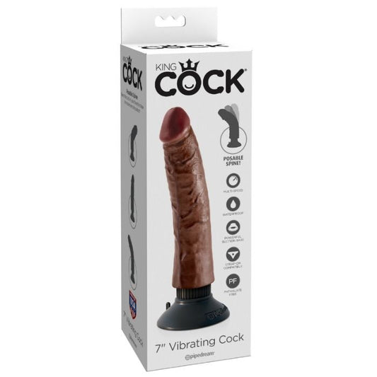King Cock - Bite Vibrante Marron 17,78 Cm - KING COCK | sextoys, vibrateurs, vibromasseurs réalistes | Dimensions : 318