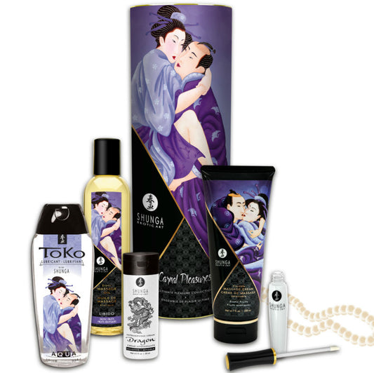 Shunga - Kit De Collection Plaisirs Charnels - SHUNGA KITS | pharmacie, pour les massages, huiles de massage sans saveur | Dimensions : 1020