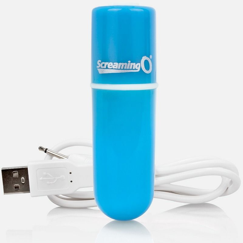 Screaming O - Bala Vibreura Rechargeable Vooom Bleu - SCREAMING O | sextoys, jouets pour femmes, stimulateurs, balles vibrantes | Dimensions : 75
