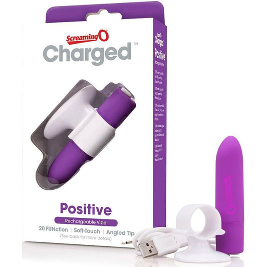 Screaming O - Masseur Rechargeable Positive Violet - SCREAMING O | sextoys, jouets pour femmes, stimulateurs | Dimensions : 130