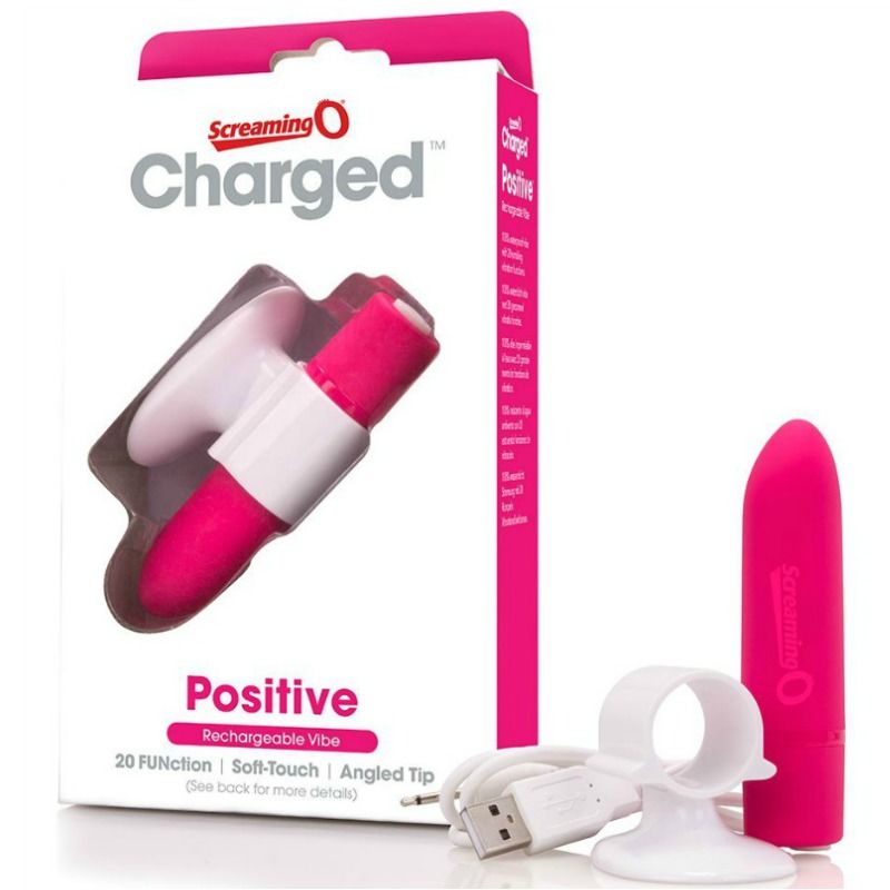 Screaming O - Masseur Rechargeable Positive Rose - SCREAMING O | sextoys, jouets pour femmes, stimulateurs | Dimensions : 130
