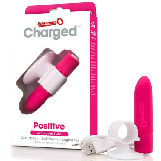 Screaming O - Masseur Rechargeable Positive Rose - SCREAMING O | sextoys, jouets pour femmes, stimulateurs | Dimensions : 130