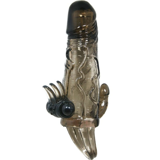 Baile - Couvre-Pénis Brave Man Avec Stimulation Clito Et Anal Double Bullet Noir 16.5 Cm - BAILE FOR HIM | sextoys, jouets sexuels pour hommes, accessoires de pénis, manchons péniens sans extension | Dimensions : 125