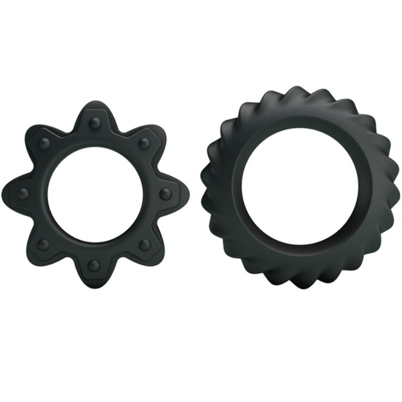 Baile - Kit 2 Anneaux Fleuri En Silicone - BAILE FOR HIM | sextoys, jouets sexuels pour hommes, accessoires de pénis, anneaux de pénis, cockrings sans vibration | Dimensions : 30