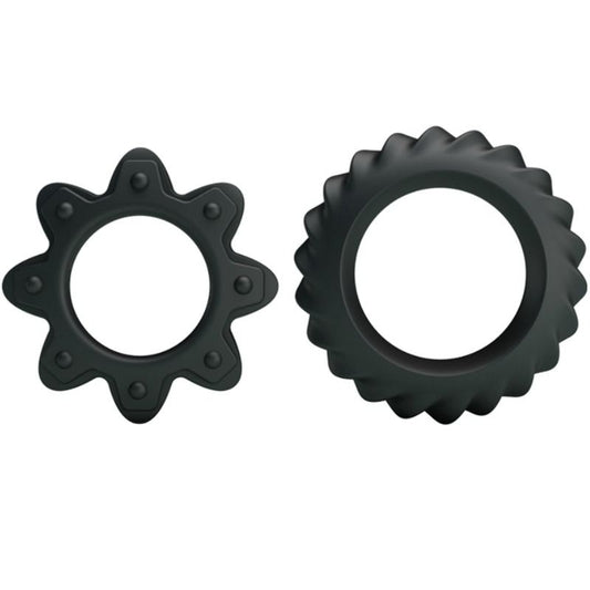 Baile - Kit 2 Anneaux Fleuri En Silicone - BAILE FOR HIM | sextoys, jouets sexuels pour hommes, accessoires de pénis, anneaux de pénis, cockrings sans vibration | Dimensions : 30