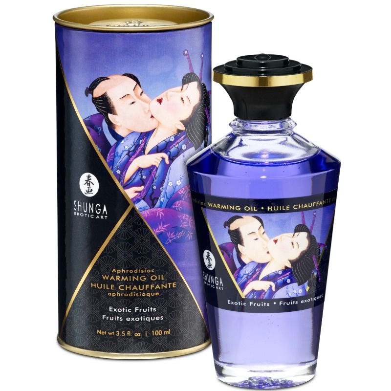 Shunga - Huile De Massage Effet Thermique Saveur Fruits Exotiques 100 Ml - SHUNGA OILS | pharmacie, pour les massages, avec effet thermique | Dimensions : 290