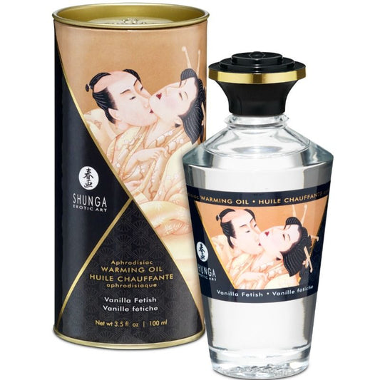 Shunga - Huile De Massage Effet Chaleur Saveur Vanille Fétiche 100 Ml - SHUNGA OILS | pharmacie, pour les massages, avec effet thermique | Dimensions : 290