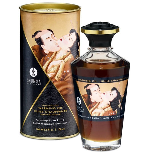 Shunga - Huile De Massage À Effet Chaleur Saveur Creamy Love Latte 100 Ml - SHUNGA OILS | pharmacie, pour les massages, avec effet thermique | Dimensions : 290