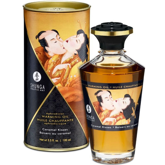 Shunga - Huile De Massage À Effet Chaleur Saveur Caramel 100 Ml - SHUNGA OILS | pharmacie, pour les massages, avec effet thermique | Dimensions : 290