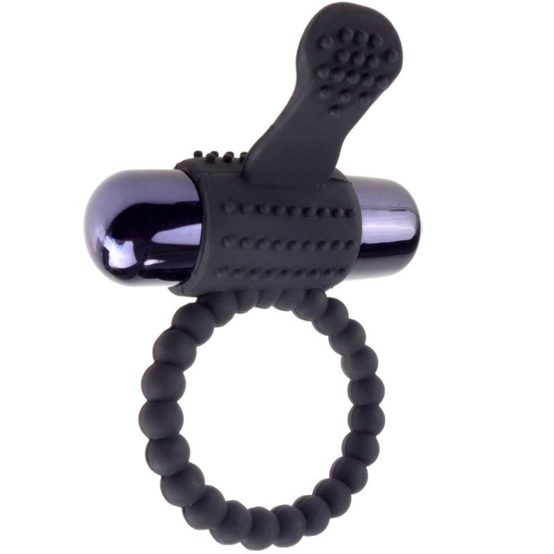 Fantasy C-Ringz - Anneau Vibrant En Silicone Noir Fantasy C-Ring - FANTASY C-RINGZ | sextoys, jouets sexuels pour hommes, accessoires de pénis, anneaux de pénis, cockring avec vibration | Dimensions : 43