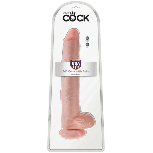 King Cock - Gode Avec Couilles 35.6 Cm - Chair