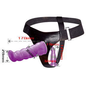 Baile - Harnais Anal Et Vaginal Femme Lilas Gpoint 17 Cm - BAILE | sextoys, harnais, harnais sans vibrations | Dimensions : 490