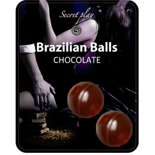 Secretplay - 2 Boules Brésiliennes Chocolat - SECRETPLAY COSMETIC | pharmacie, lubrifiants, boules brésiliennes | Dimensions : 26