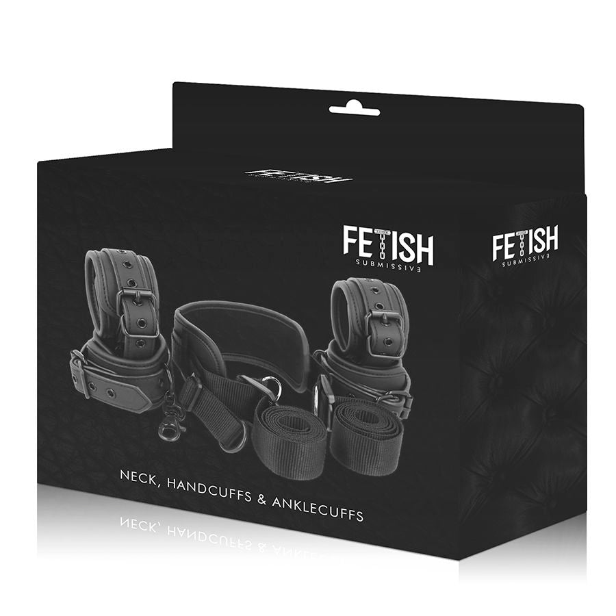 Fetish Submissive - Position Maître avec 4 Menottes Doublées de Néoprène