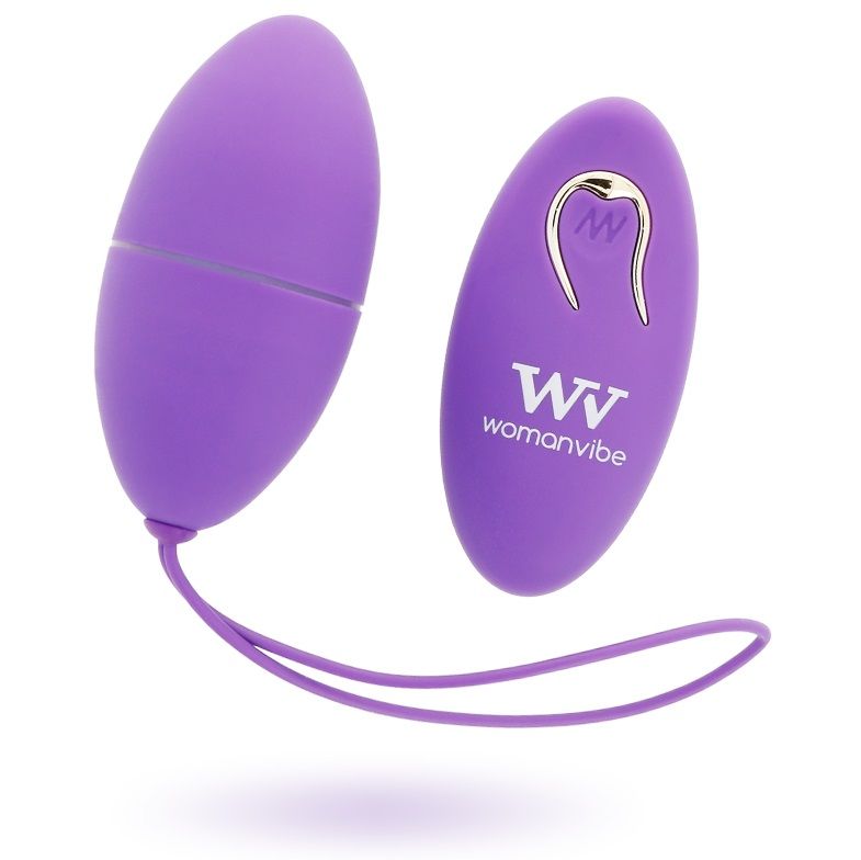Womanvibe - Alsan Egg Telecommande Noir Silicone Violet - WOMANVIBE | sextoys, vibrateurs, télécommande | Dimensions : 125