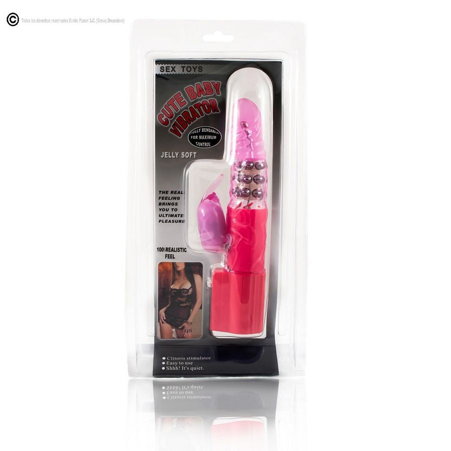 Baile - Rotateur De Lapin Rose Avec Superstimulateur - BAILE ROTATIONS | sextoys, vibrateurs, rotateurs vibrants | Dimensions : 350