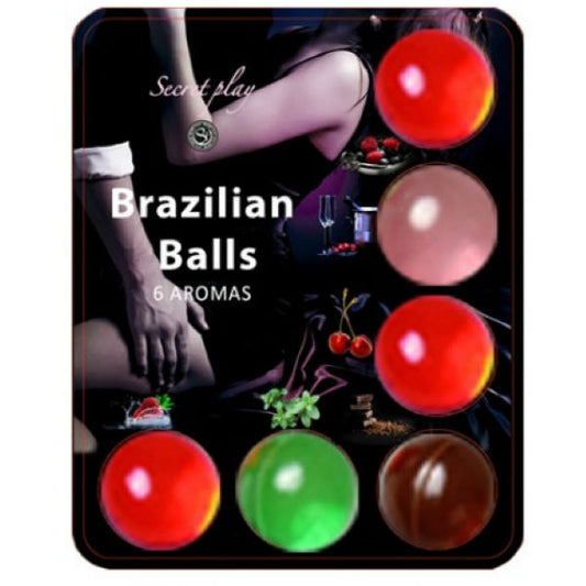 Secretplay - Balles Brésiliennes Lubrifiant Hot Balls 6 Unités - SECRETPLAY COSMETIC | pharmacie, lubrifiants, boules brésiliennes | Dimensions : 35