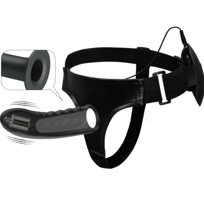 Pretty Love - Sangle Marvin Avec Vibration Et Gode Creux - PRETTY LOVE | sextoys, vibrateurs, télécommande | Dimensions : 405