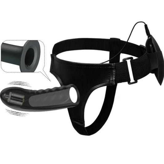 Pretty Love - Sangle Marvin Avec Vibration Et Gode Creux - PRETTY LOVE | sextoys, vibrateurs, télécommande | Dimensions : 405