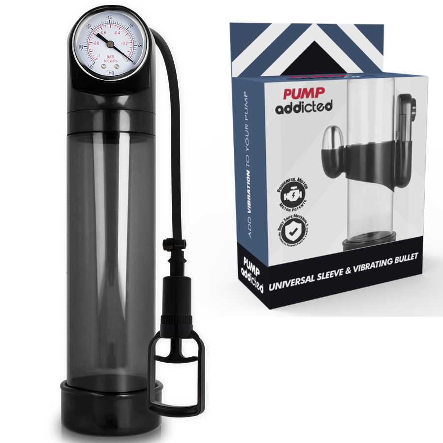 Pump Addicted - Vibrateur Rx9 Noir - PUMP ADDICTED | sextoys, jouets sexuels pour hommes, accessoires de pénis, pénis agrandisseur pompe | Dimensions : 0